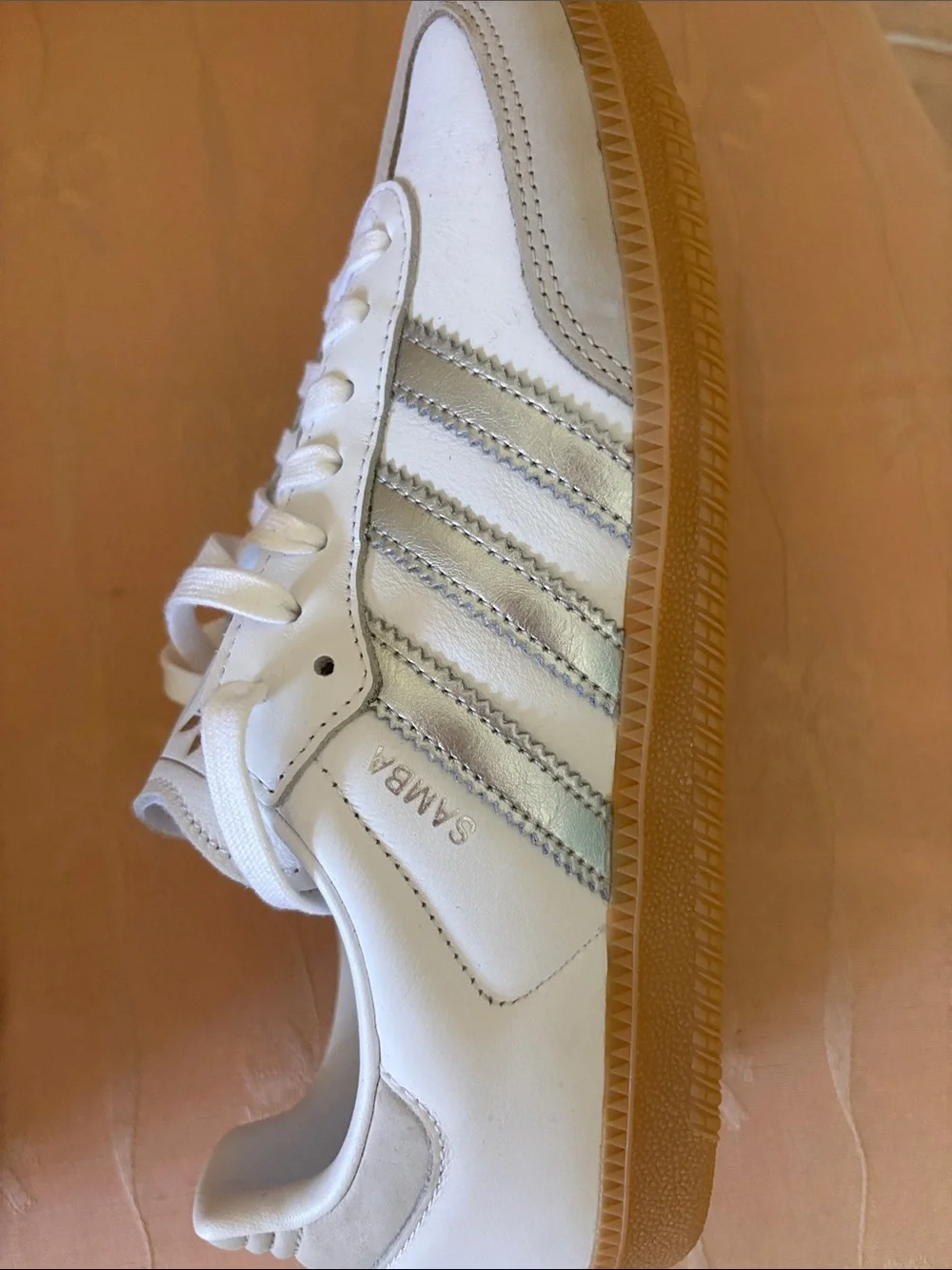 adidas Samba OG White and Silver Sneakers NWT - Picture 1 of 7